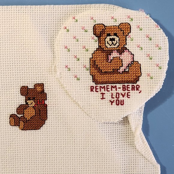 COUNTED CROSS STITCH BEARS, ROCKING HORSE, BABY, LOVE, HEARTS, LAMB, MISTLETOE - Picture 5 of 8